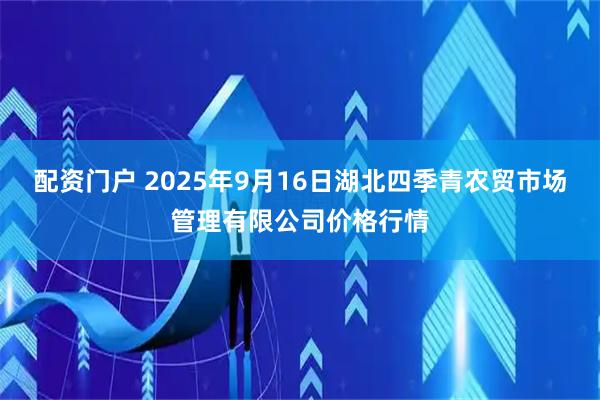配资门户 2025年9月16日湖北四季青农贸市场管理有限公司价格行情